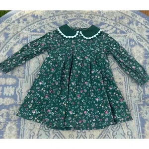 Vintage Cottage Core Dress Floral Green farm aesthetic forest lacey‎ collared